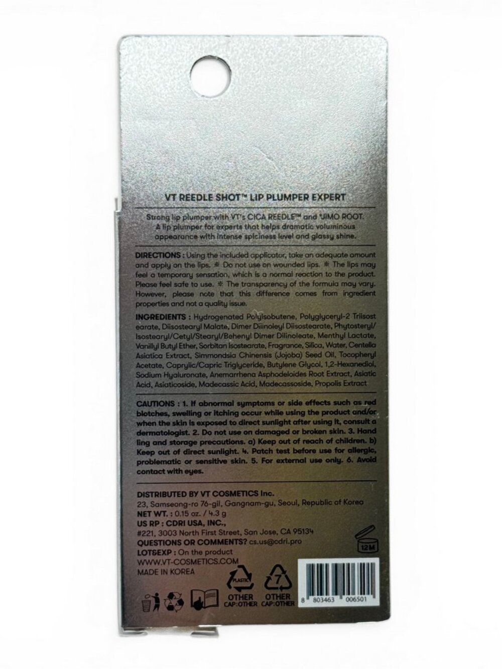 3 Pack VT COSMETICS Reedle Shot Lip Plumper Lip Gloss Expert Level EXP 05/2028 - Picture 3 of 7